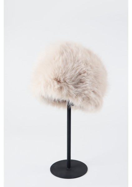 Bej Kürk Peluş Kalpak Şapka | Suni Kürklü Kışlık Kadın Slavic Şapkası fiyatları