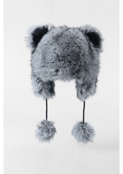 Kürk Kulaklı Ponponlu Ekstra Kabarık Peluş Şapka fiyatları