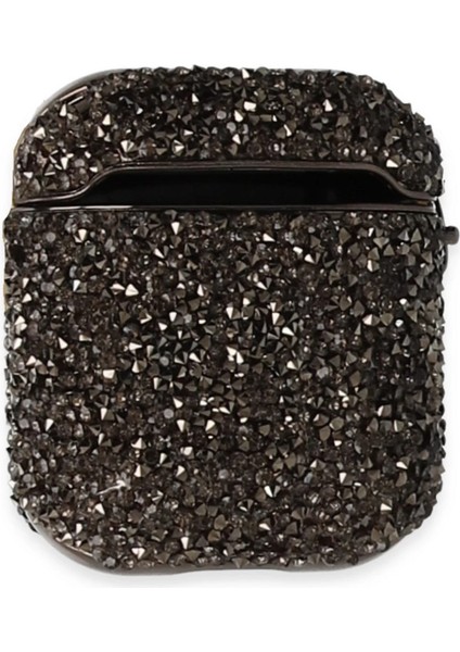Airpods 2 (2.nesil) Mira Taşlı Kılıf - Siyah