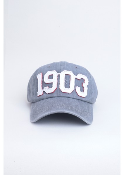 1903 Kartal Yazılı Eskitme Premium Unisex Şapka - Gri