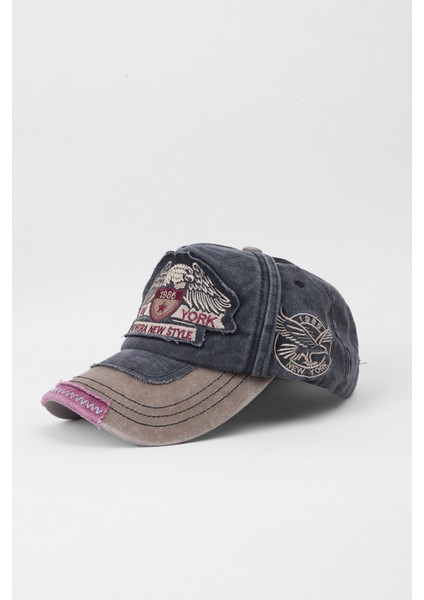 Nakışlı Cap Baseball Şapka - Füme