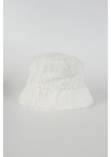 Beyaz Peluş Kürk Bucket Yuvarlak Balıkçı Şapka fiyatları