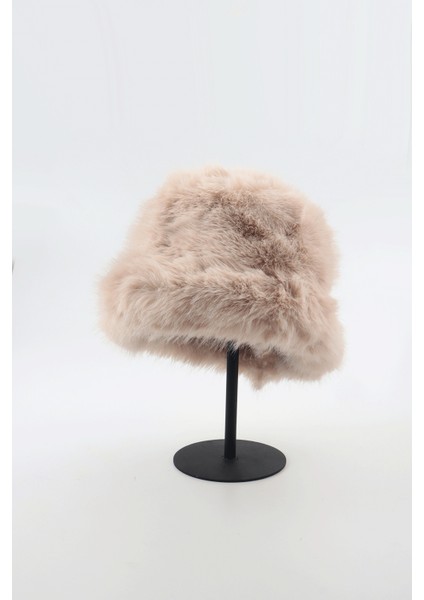 Bej Kürk Yuvarlak Şapka Peluş Bucket Şapka fiyatları