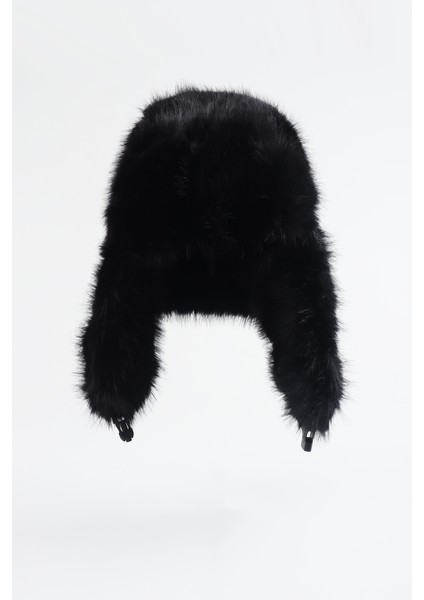 Kürk Peluş Kulaklı Pilot Şapka Ekstra Yumuşak - Siyah fiyatları