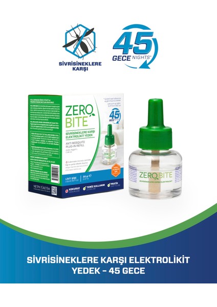 Sivrisineklere Karşı Elektrolikit Yedek Şişe 30 gr - 45 Gece Koruma