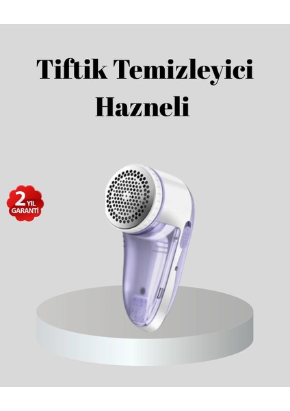 Şarjlı Tiftik Temizleyici – Çıkarılabilir Hazneli, Anti-Statik Fırçalı, USB Şarjlı