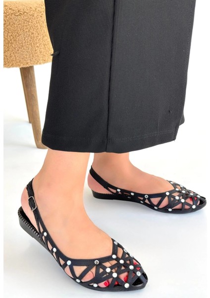 Faty Siyah Cilt Babet Ayakkabı modelleri