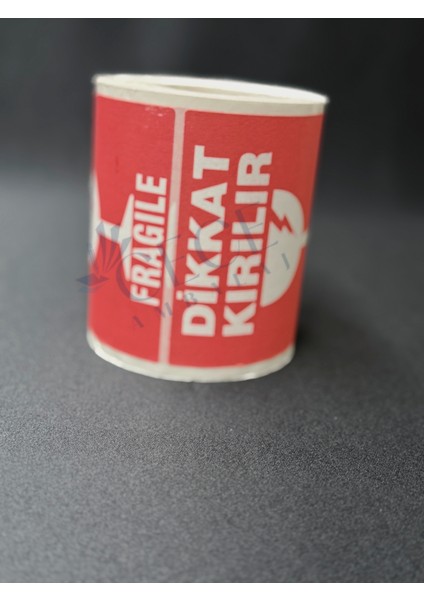 Dikkat Kırılır Etiketi Kırmızı 100X100 250 Adet Kırılabilir Nakliye Etiketi