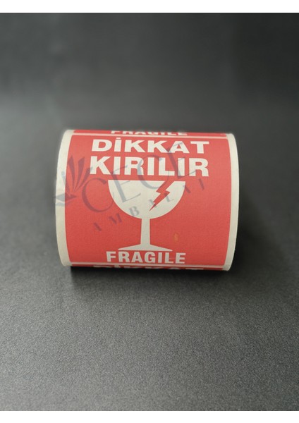 Dikkat Kırılır Etiketi Kırmızı 100X100 250 Adet Kırılabilir Nakliye Etiketi fiyatları