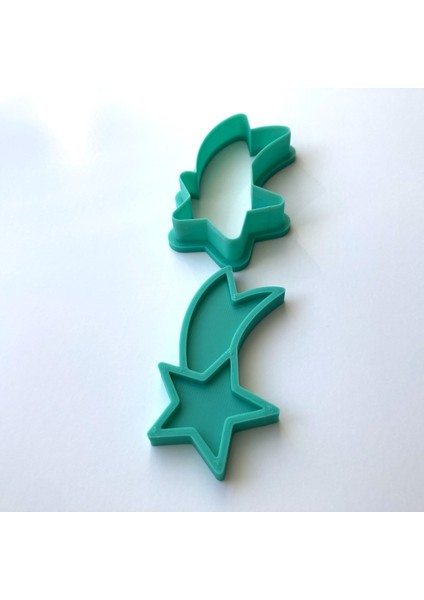 Kuyruklu Yıldız Kurabiye Kalıbı ve Damga Seti | Dilek Yıldızı Figürü | Yılbaşı, Kutlama Temalı Parti | Şeker Hamuru, Kil Şekillendirici modelleri