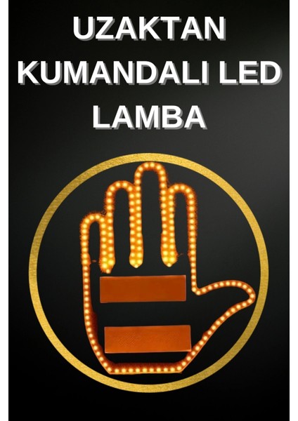 LED Işık El Işareti Araç Camı Için Uzaktan Kumandalı