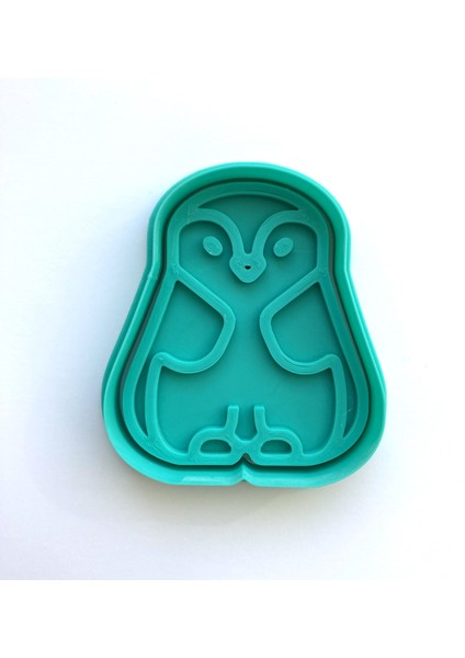 Sevimli Penguen Figürlü Kurabiye Kalıbı | Kış Hayvanları Teması | Hamur, Kil ve Şeker Hamuru Damgası