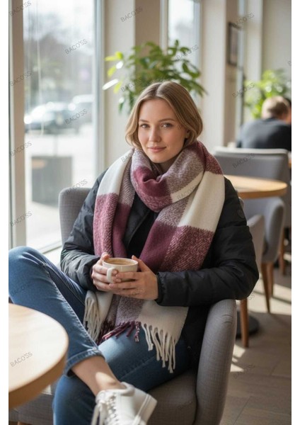 Ekose Puffy Yumuşak Dokulu Atkı ( BC-1238 )