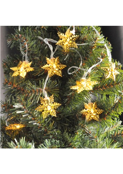 Yılbaşı Pilli Kar Tanesi Figürlü LED Işık 3mt