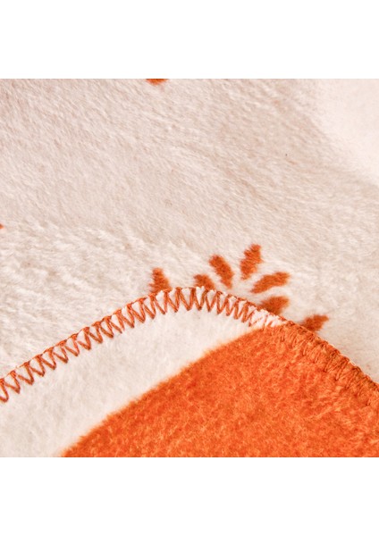 Soft Elias Pamuklu Tv Battaniyesi - Ekru / Turuncu - 130X170 cm fırsatları