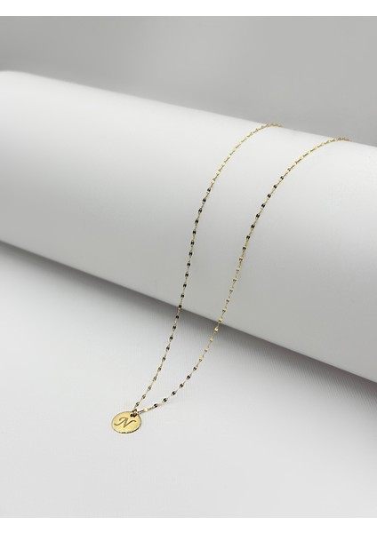 14 Ayar Altın Aynalı Zincir Mini Plaka Kolye ( Tüm Harfler Üretilir ) fiyatları