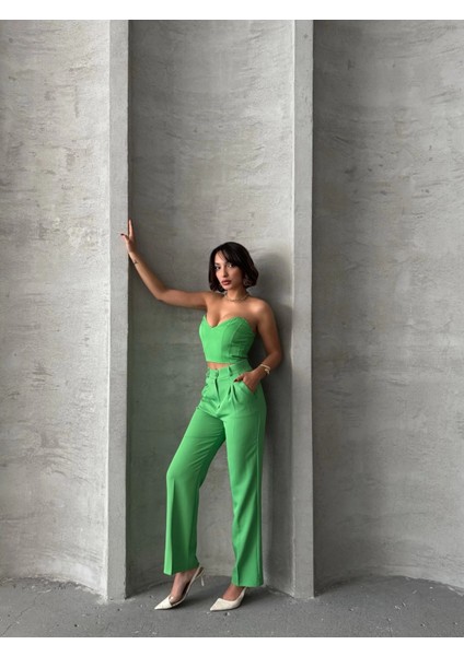 Palazzo Pantolonlu Alt Üst Takım Yeşil fırsatları