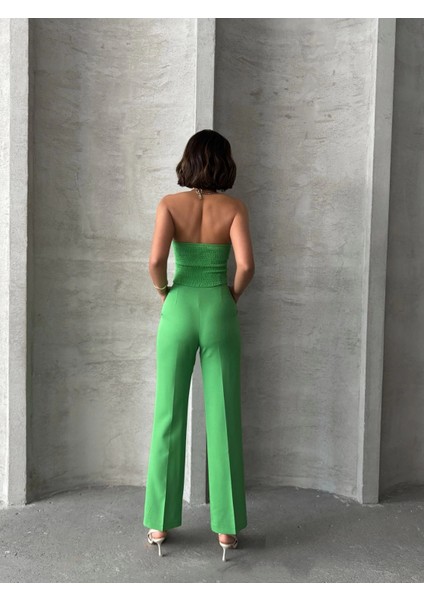 Palazzo Pantolonlu Alt Üst Takım Yeşil