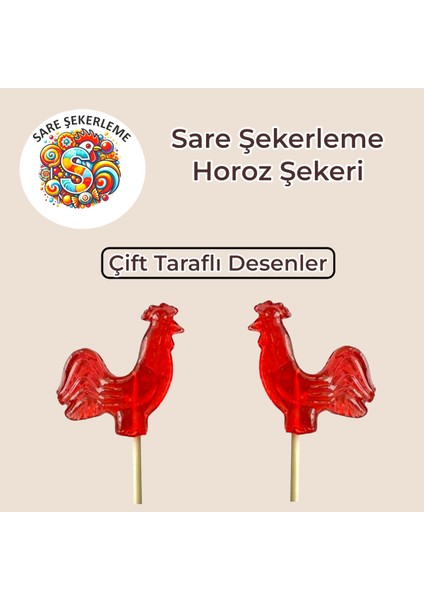 Horoz Şekeri (25'li) Kutu Kırmızı Renk Karışık Meyve Aromalı Ahşap Saplı (12 Gr) fiyatları