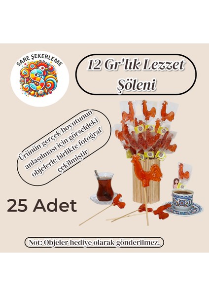 Horoz Şekeri (25'li) Kutu Kırmızı Renk Karışık Meyve Aromalı Ahşap Saplı (12 Gr) fırsatları
