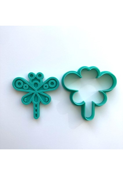 Sanatsal Yusufçuk Figürlü Kurabiye Kalıbı | Kanat ve Gövde Detaylı | Hamur, Kil ve Şeker Hamuru Damgası modelleri