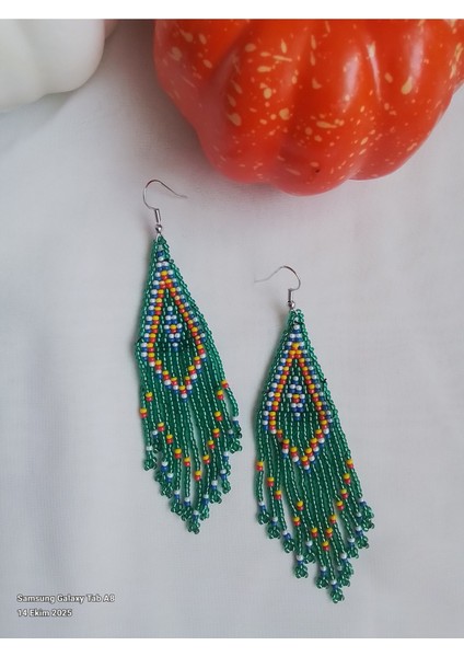 Kum Boncuklu El Yapımı Küpe