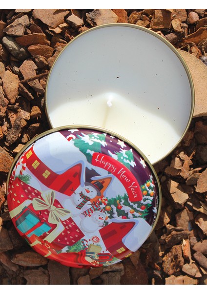 Yılbaşı Temalı Metal Kutuda Dekoratif Hediye Mum fiyatları