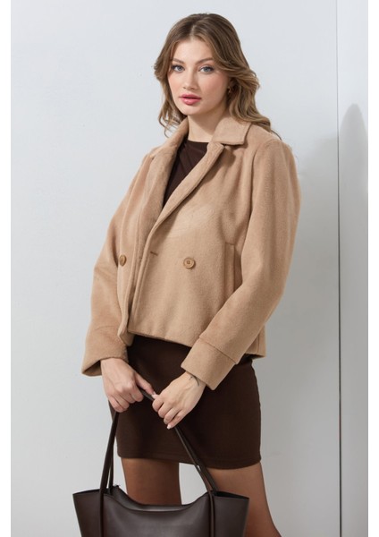 Cepli Kruvaze Yaka Yumuşak Dokulu Kaşe Mont fiyatları