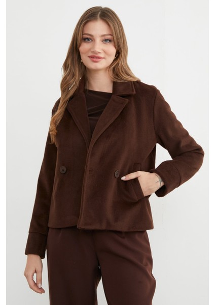 Cepli Kruvaze Yaka Yumuşak Dokulu Kaşe Mont fırsatları