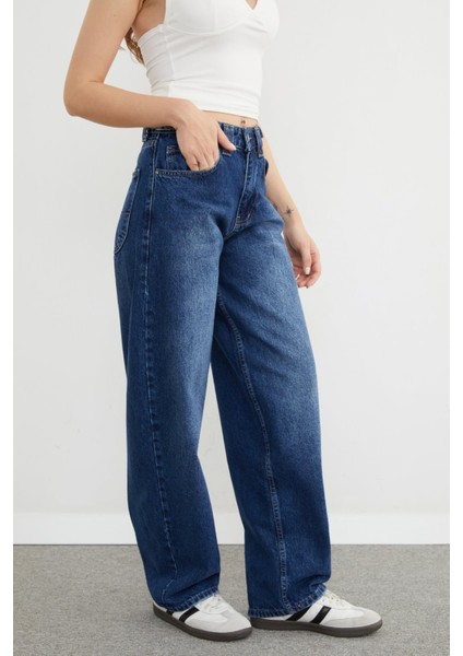 Beli Tokalı Baggy Jean