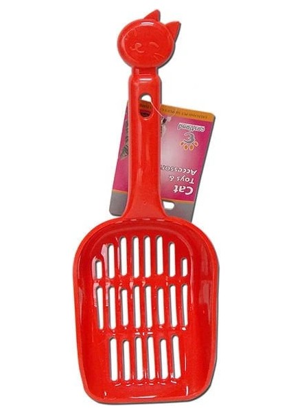 Temizleme Kedi Kumu Küreği Kırmızı 10X26X5 cm