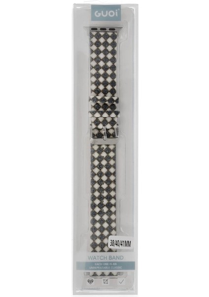 Apple Watch 42MM Karo Motif Kordon - Siyah fiyatları