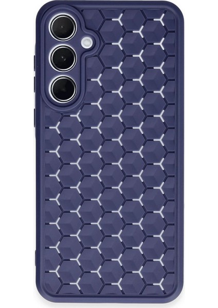 Samsung Galaxy A55 5g Kılıf Petek Silikon Kapak - Lacivert