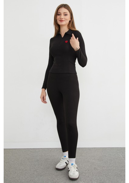 Çilek Nakışlı Polo Yaka Yarım Fermuarlı Bluz modelleri