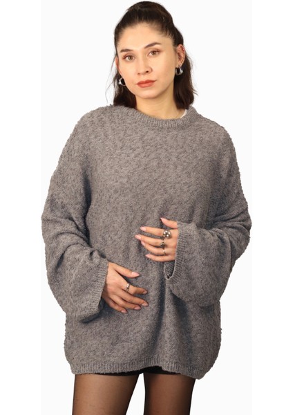 Baloncuk Desenli Triko Kazak Gri fiyatları