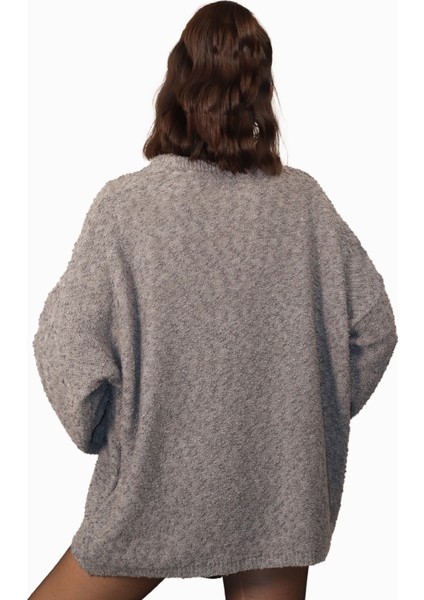 Baloncuk Desenli Triko Kazak Gri modelleri