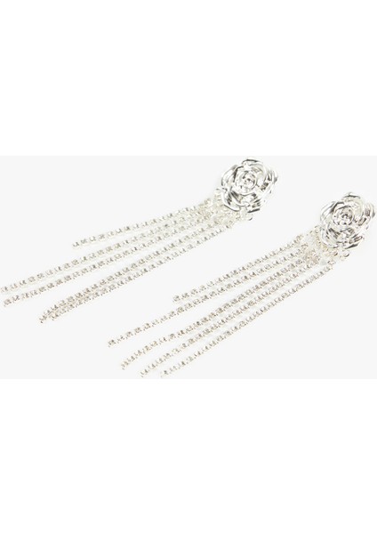 Taşlı Zincir Detaylı Sallantılı Gül Küpe fiyatları