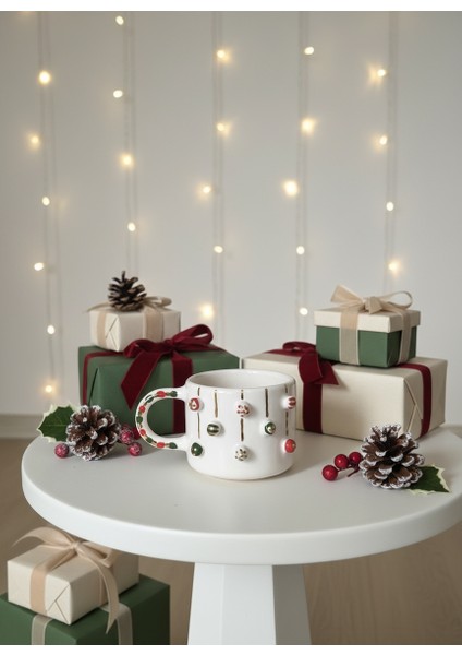 Kış Süslemeli Seramik Kupa