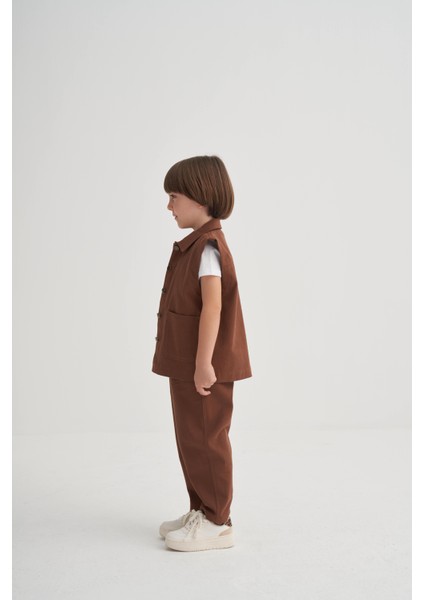 Gabardin Yelek 2-7 Yaş Kahve modelleri