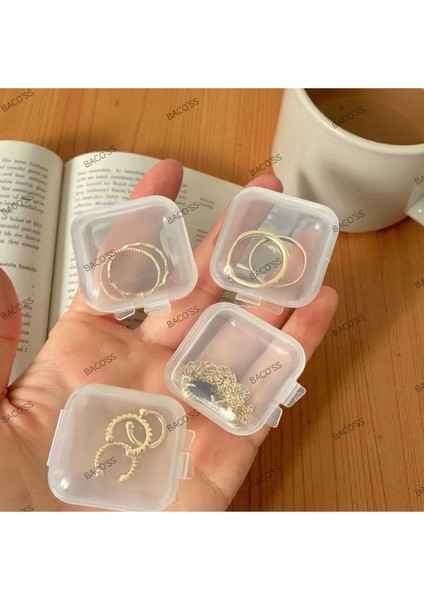 Şeffaf Takı-Küpe-Toka ve Aksesuar Kutusu 10 'lu 3,5x3,5 (BC-1242 )