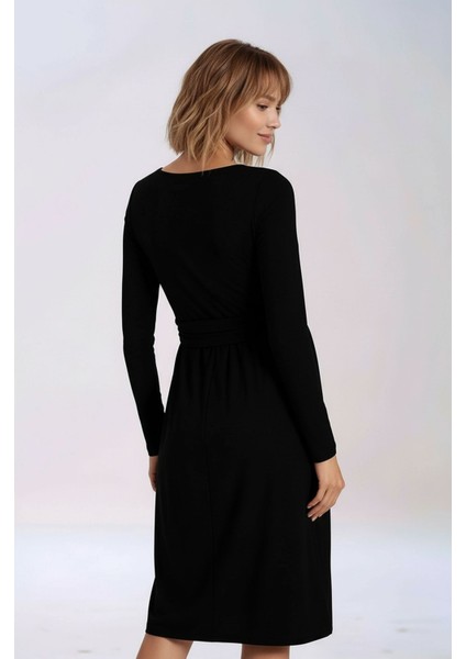 Kadın Bisiklet Yaka Tesettüre Uygun Uzun Kol Viskon Gizli Emzirme Bölümlü Şık Hamile Elbisesi fırsatları