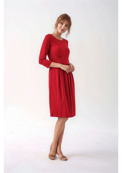 Kadın Bisiklet Yaka Tesettüre Uygun Uzun Kol Viskon Gizli Emzirme Bölümlü Şık Hamile Elbisesi indirimleri