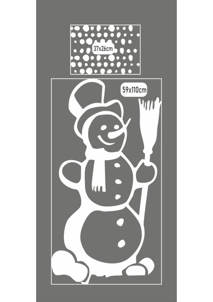 Beyaz Kardan Adam ve Kar Taneleri Cam Vitrin Etiketi, Yılbaşı Dekorasyonu Için fırsatları