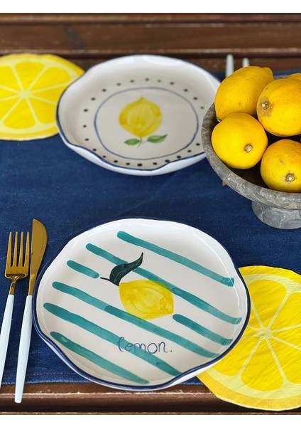 2 Adet El Yapımı Limon2 Temalı Sunum Tabağı fiyatları