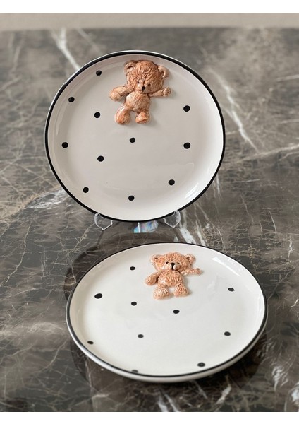 Teddy Bear 2 Adet Kabartma 21CM Tabak