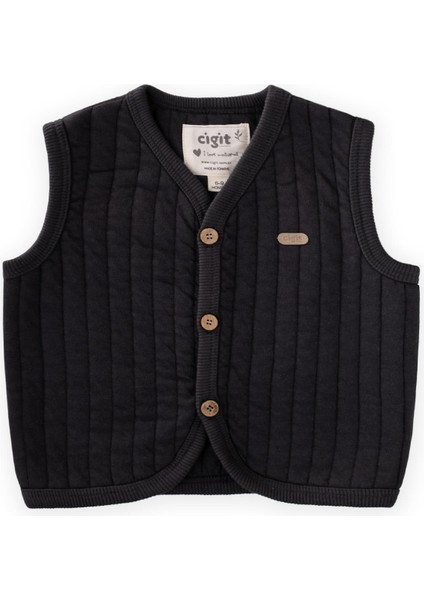 Kapitone Yelek 0-4 Yaş Antrasit