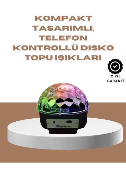 Taşınabilir Bluetooth Disko Topu Uzaktan Kumandalı Işık Efektleri - MR000K-1FVXZ4