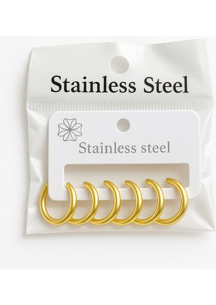 Old Renk 316L Paslanmaz Çelik Halka Küpe Seti – 5’li Paket fiyatları