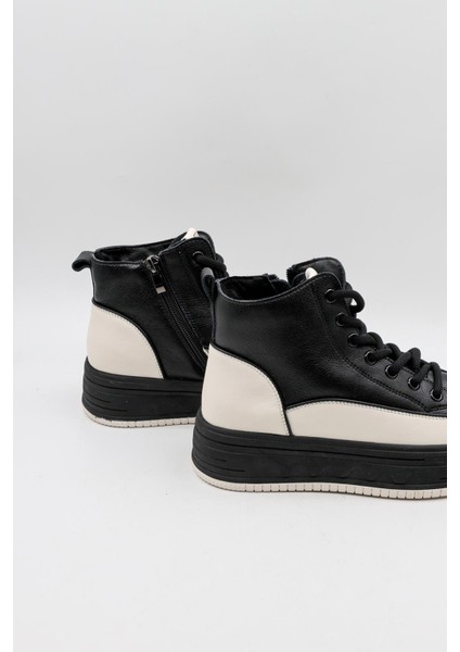 Kadın Bağcıklı Deri Kaymaz Taban Günlük Spor Bot GJ335 - Siyah - 36 fiyatları