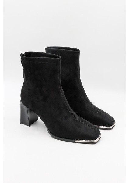 Kristebell Ithal Süet Deri Topuklu Arkadan Fermuarlı Kadın Bot 2506 - Siyah - 36 fiyatları